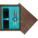 Double Wooden Box Wenge Turquoise Double Wooden Box Wenge Turquoise