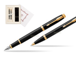 Parker IM Black GT Fountain Pen Fountain Pen + Ballpoint Pen in a Gift Box  "Pure Love"