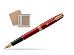 Parker Sonnet Intense Red Lacquer GT Fountain Pen in a Gift Box