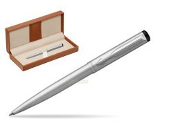 Parker Vector Stainless Steel Ballpoint Pen  in classic box brown
