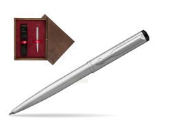 Parker Vector Stainless Steel Ballpoint Pen  single wooden box  Wenge Single Maroon