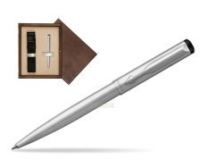 Parker Vector Stainless Steel Ballpoint Pen  single wooden box  Wenge Single Ecru