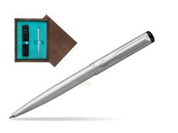 Parker Vector Stainless Steel Ballpoint Pen  single wooden box  Wenge Single Turquoise