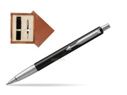 Parker Vector Standard Black Ballpoint Pen  single wooden box  Mahogany Single Ecru