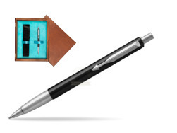 Parker Vector Standard Black Ballpoint Pen  single wooden box  Mahogany Single Turquoise