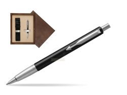 Parker Vector Standard Black Ballpoint Pen  single wooden box  Wenge Single Ecru