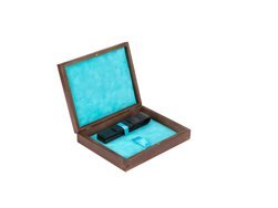 Single Wooden box turquoise  wenge