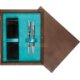 Double Wooden Box Wenge Turquoise Double Wooden Box Wenge Turquoise