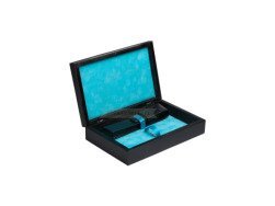 Single Wooden box turquoise black