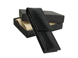  Leather case for 2 or 3 products - black