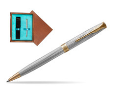 Parker Sonnet Fougere GT Ballpoint Pen  single wooden box  Mahogany Single Turquoise