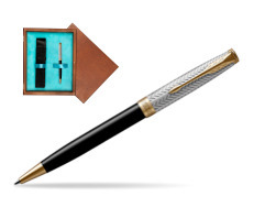 Parker Sonnet Fougère & Black GT Ballpoint Pen  single wooden box  Mahogany Single Turquoise