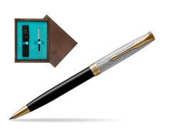 Parker Sonnet Fougère & Black GT Ballpoint Pen  single wooden box  Wenge Single Turquoise