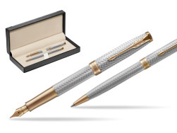 "Parker Sonnet Fougère GT Fountain Pen + Ballpoint Pen in a Gift Box
"  in classic box  black
