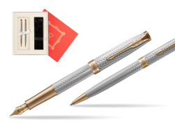 "Parker Sonnet Fougère GT Fountain Pen + Ballpoint Pen in a Gift Box
"  "Red Love"