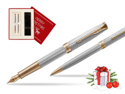 "Parker Sonnet Fougère GT Fountain Pen + Ballpoint Pen in a Gift Box
"  Christmas red