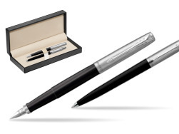 Parker Jotter Originals Black CT Fountain Pen + Ballpoint Pen in a Gift Box  in classic box  pure black