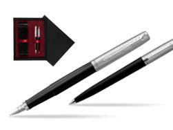 Parker Jotter Originals Black CT Fountain Pen + Ballpoint Pen in a Gift Box  double wooden box Black Double Maroon