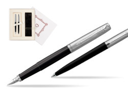 Parker Jotter Originals Black CT Fountain Pen + Ballpoint Pen in a Gift Box  "Pure Love"