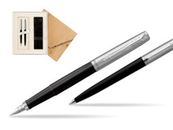 Parker Jotter Originals Black CT Fountain Pen + Ballpoint Pen in a Gift Box in Standard 2