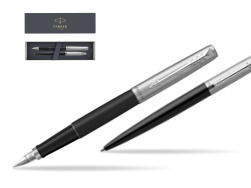 Parker Jotter Bond Street Black CT Fountain Pen + Ballpoint Pen in a Gift Box