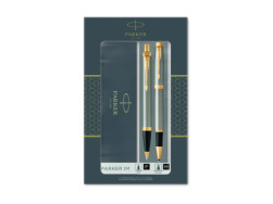 Parker IM Brushed Metal GT Rollerball Pen + Ballpoint Pen in a Gift Box