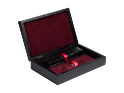 Double Wooden Box Black Maroon