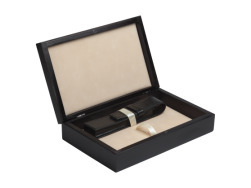 Double Wooden box ecru black