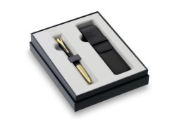Parker Urban Muted Black GT ballpoint pen in a gift set with a case