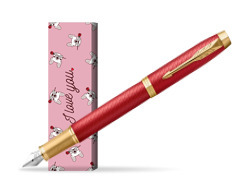 Parker IM Premium Red GT Fountain Pen in cover Sweet Rose
