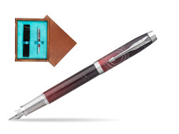 Parker IM LAST FRONTIER PORTAL CT Fountain Pen  single wooden box  Mahogany Single Turquoise 