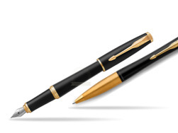 Parker Urban Muted Black GT Fountain Pen + Ballpoint Pen in a Gift Box