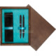 Double Wooden Box Wenge Turquoise Double Wooden Box Wenge Turquoise