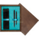 Double Wooden Box Wenge Turquoise Double Wooden Box Wenge Turquoise
