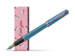 Parker MERIDIAN TEAL RBT Fountain Pen in cover Sweet Rose