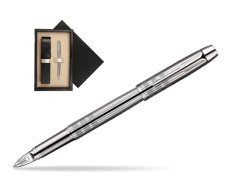 Parker IM Premium Shiny Chrome Metal Chiselled CT Parker 5TH Technology  single wooden box Black Single Ecru