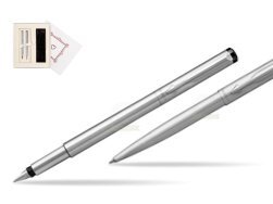 Parker Vector Stainless Steel CT Fountain Pen + Parker Vector Stainless Steel CT Ballpoint Pen  "Pure Love"