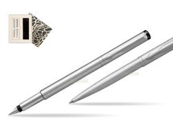 Parker Vector Stainless Steel CT Fountain Pen + Parker Vector Stainless Steel CT Ballpoint Pen  Standard