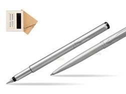 Parker Vector Stainless Steel CT Fountain Pen + Parker Vector Stainless Steel CT Ballpoint Pen in Standard 2