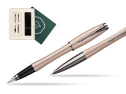 Parker Urban Premium Metallic Pink Lacquer Fountain Pen + Parker Urban Premium Metallic Pink Lacquer Ballpoint Pen in a Gift Box  "Science"