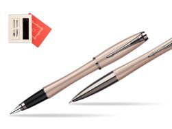 Parker Urban Premium Metallic Pink Lacquer Fountain Pen + Parker Urban Premium Metallic Pink Lacquer Ballpoint Pen in a Gift Box  "Red Love"