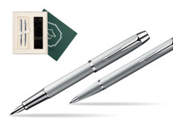 Parker IM Silver CT Fountain Pen + Parker IM Silver CT Ballpoint Pen in a Gift Box  "Science"