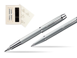 Parker IM Silver CT Fountain Pen + Parker IM Silver CT Ballpoint Pen in a Gift Box  Gift Box