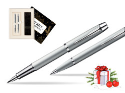 Parker IM Silver CT Fountain Pen + Parker IM Silver CT Ballpoint Pen in a Gift Box  Magic of Christmas