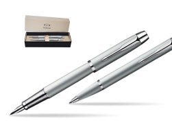 Parker IM Silver CT Fountain Pen + Parker IM Silver CT Ballpoint Pen in a Gift Box