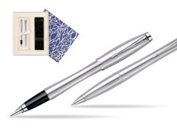 Parker Urban Classic Metro Metallic CT Fountain Pen + Parker Urban Classic Metro Metallic CT Ballpoint Pen in a Gift Box  Universal Crystal Blue
