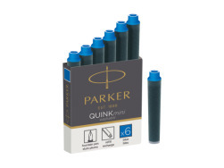 Parker Ink Cartridge Quink Mini blue washable (6 pcs)