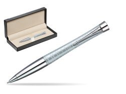 Parker Urban Premium Vacumatic Silver-Blue Pearl CT Ballpoint Pen  in classic box  black