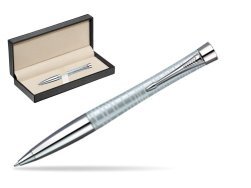 Parker Urban Premium Vacumatic Silver-Blue Pearl CT Ballpoint Pen  in classic box  pure black