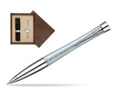Parker Urban Premium Vacumatic Silver-Blue Pearl CT Ballpoint Pen  single wooden box  Wenge Single Ecru